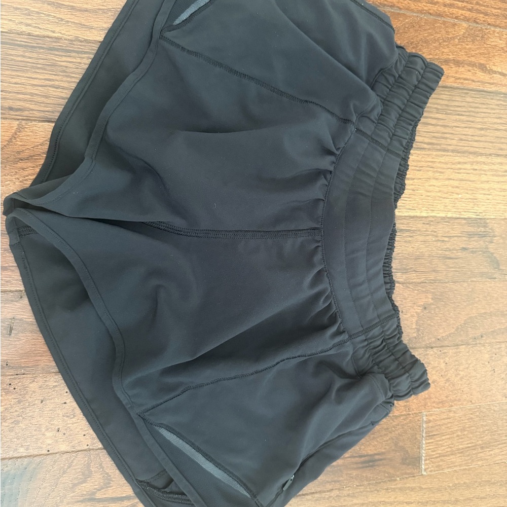 Women's Black Athletic Running Shorts with Elastic Waist - Picture 2 of 2
